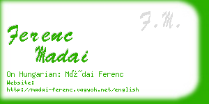 ferenc madai business card